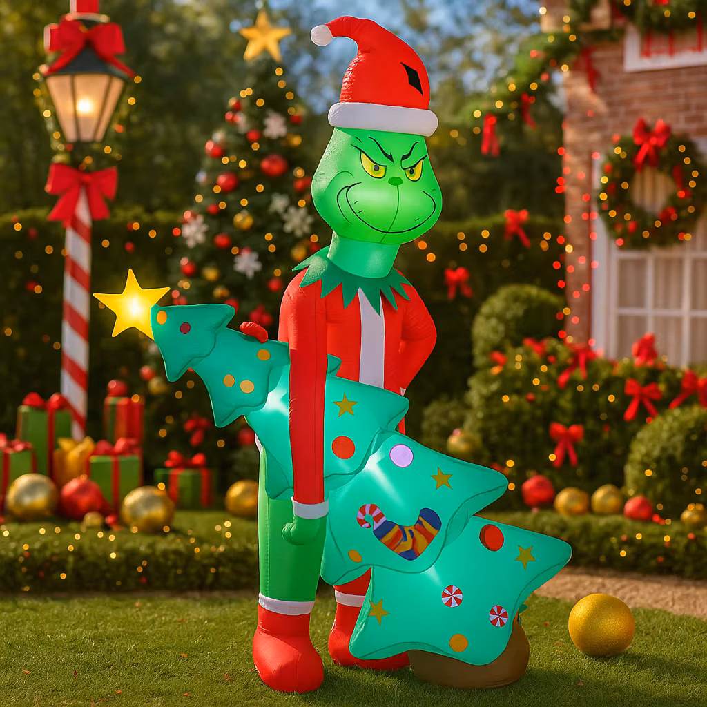 Grinch Inflable de 2,1 m con Luz LED para Navidad