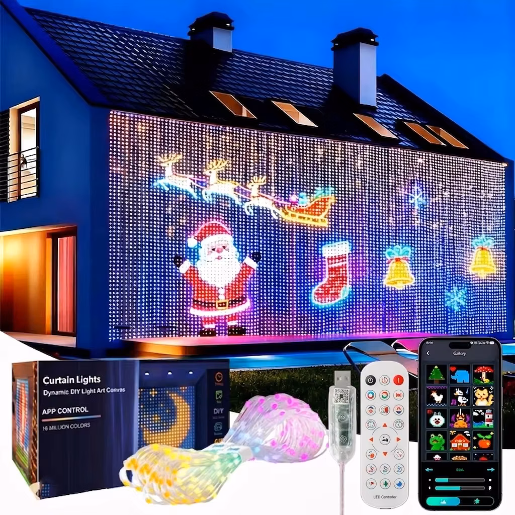 Cortina de Luces LED Inteligente RGB con App, 2 m / 400 LED