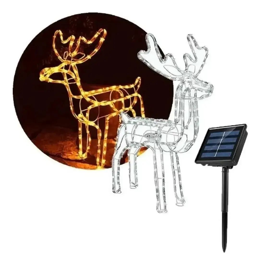 Reno Solar de Navidad LED 120 cm Luz Amarilla