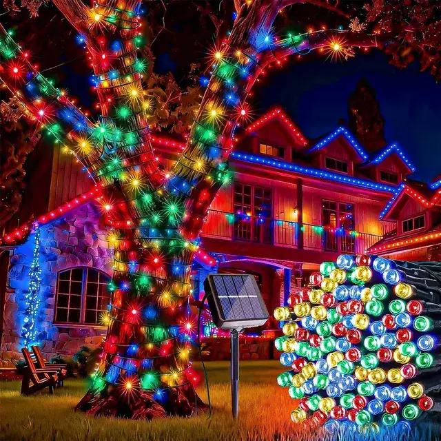 Guirnalda Solar Navidad 22 Metros 160 LED Multicolor Exterior