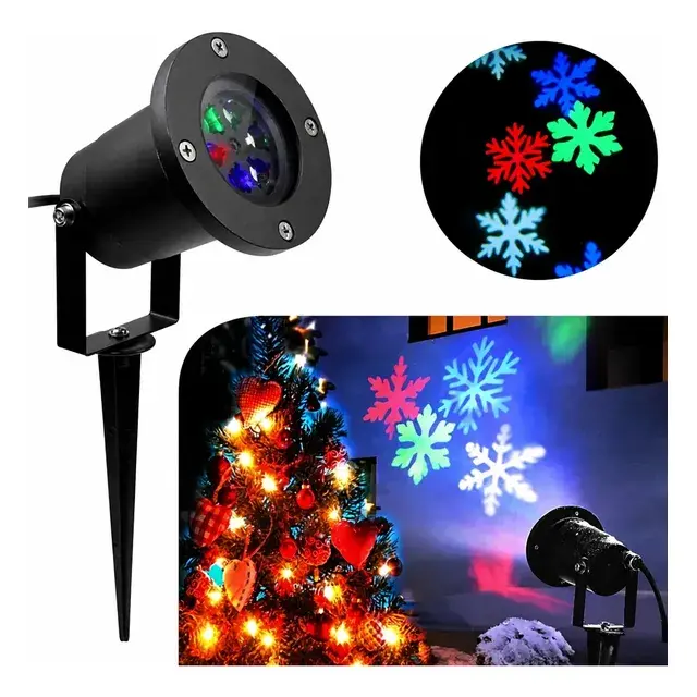 Estaca Proyector Láser Navidad Diseños RGB