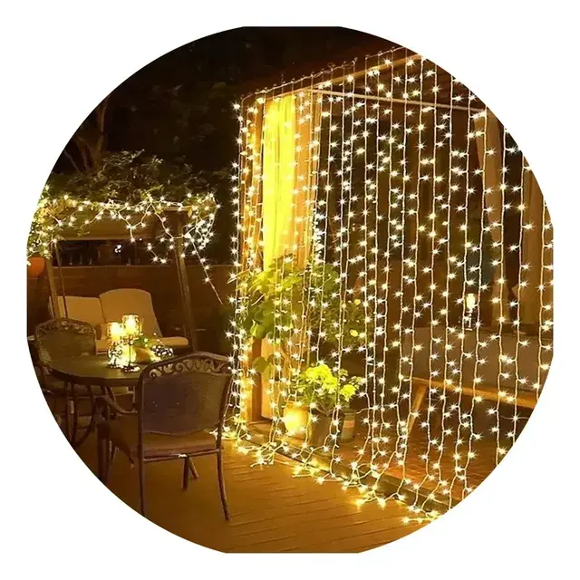 Cortina 240 LED 3x2 Mts para Matrimonio, Eventos y Navidad Cálido