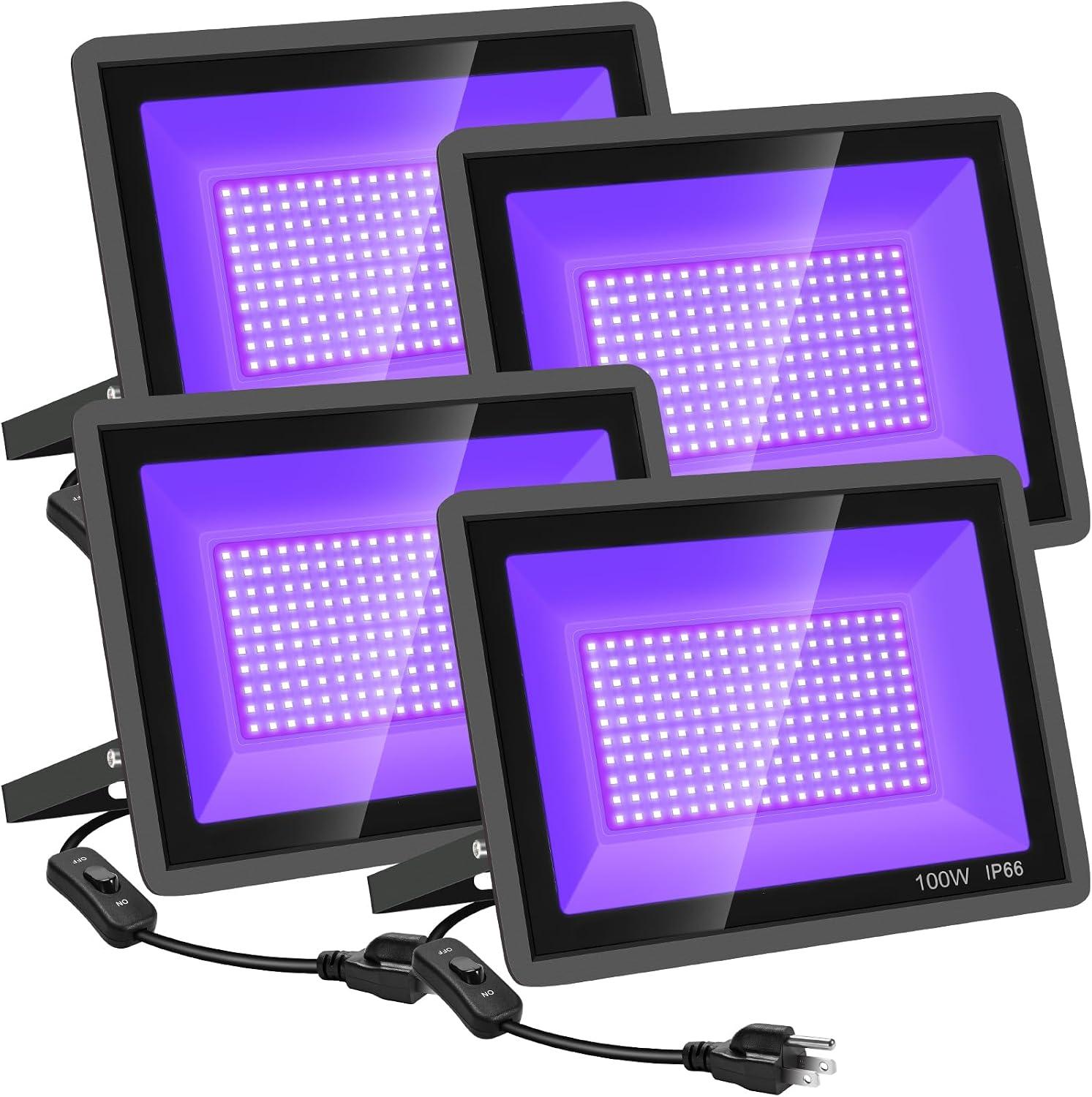 Pack 4 Luces LED Negras YANYCN 100W