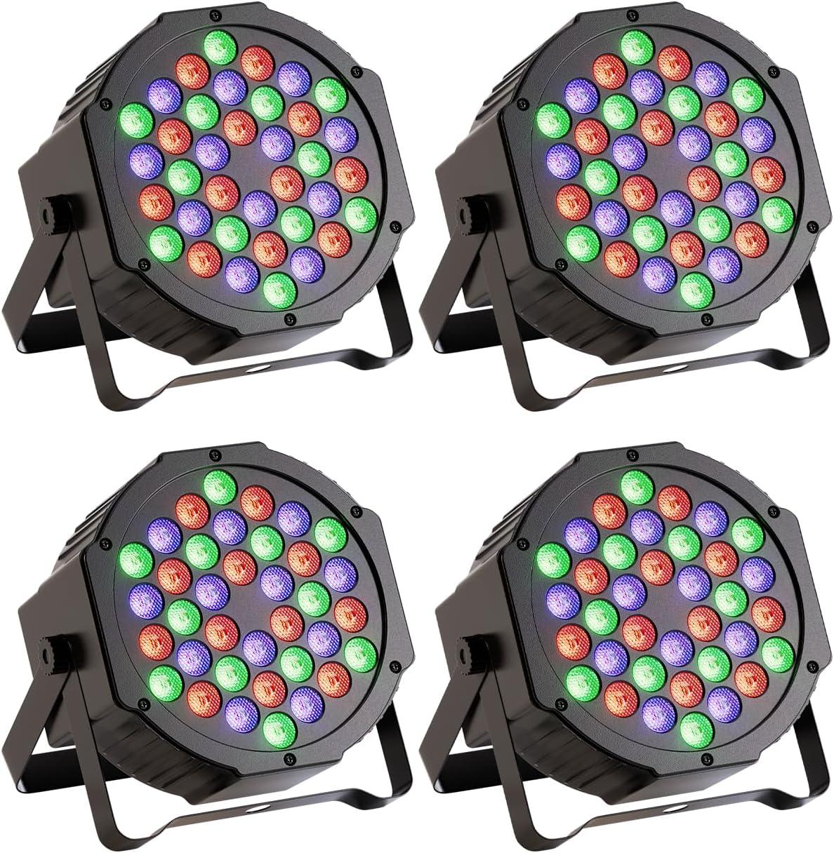 Pack 4 Focos PAR 36 LED JAJALUYA RGB DMX