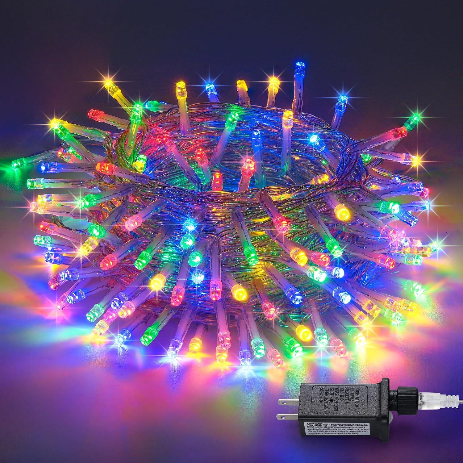 Guirnalda LED 300 Luces Multicolor para Árbol de Navidad JMEXSUSS