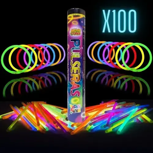 100 Pulseras Fluorescentes Neón