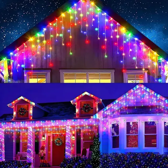 Luces Navidad Cascada 300 LED Cubre 10mts Decorativa