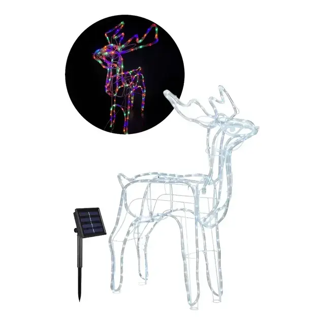 Reno Navideño Luminoso LED Solar Multicolor Eoland