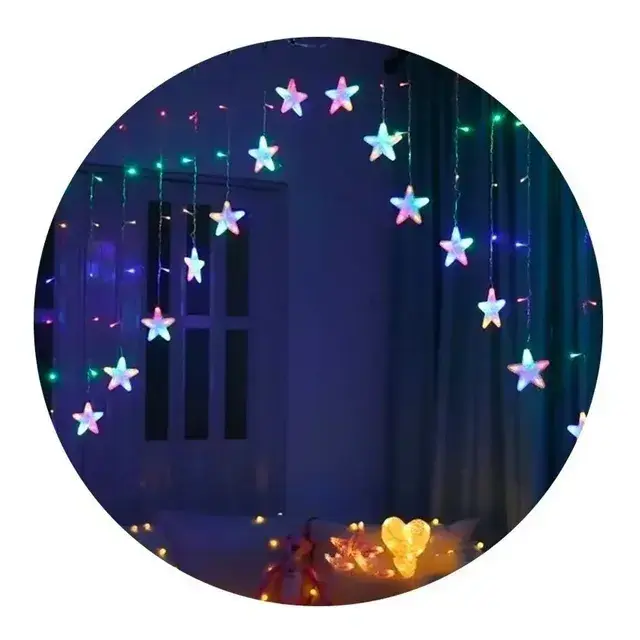 Guirnalda Estrellas Cascada Multicolor 16 Estrellas Navidad